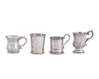 A Group of Four Silver Beakers and Child's Cups