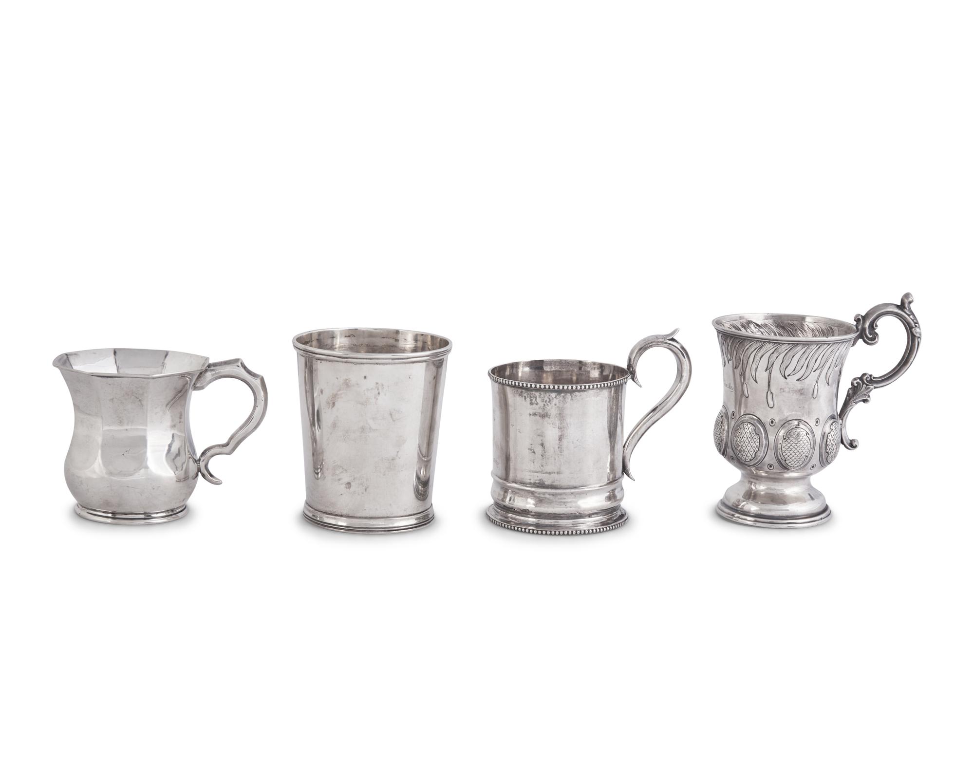 A Group of Four Silver Beakers and Child's Cups