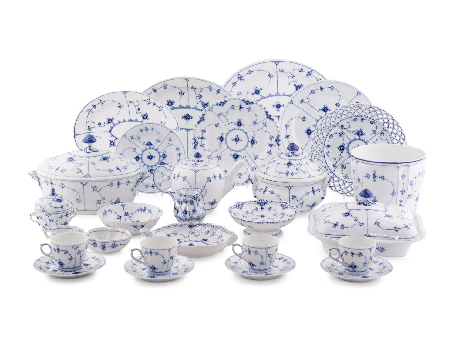 A Royal Copenhagen Porcelain Dinner Service