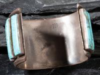 Navajo Wide Silver and Turquoise Cuff Bracelet