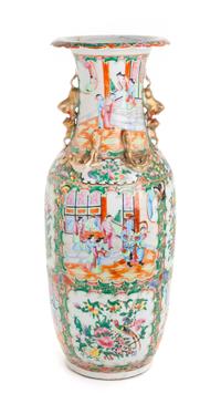 A Chinese Rose Medallion Porcelain Vase Height 24 inches. — 19TH CENTURY
