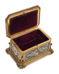 A French Gilt Bronze and Champlevé Enamel Box