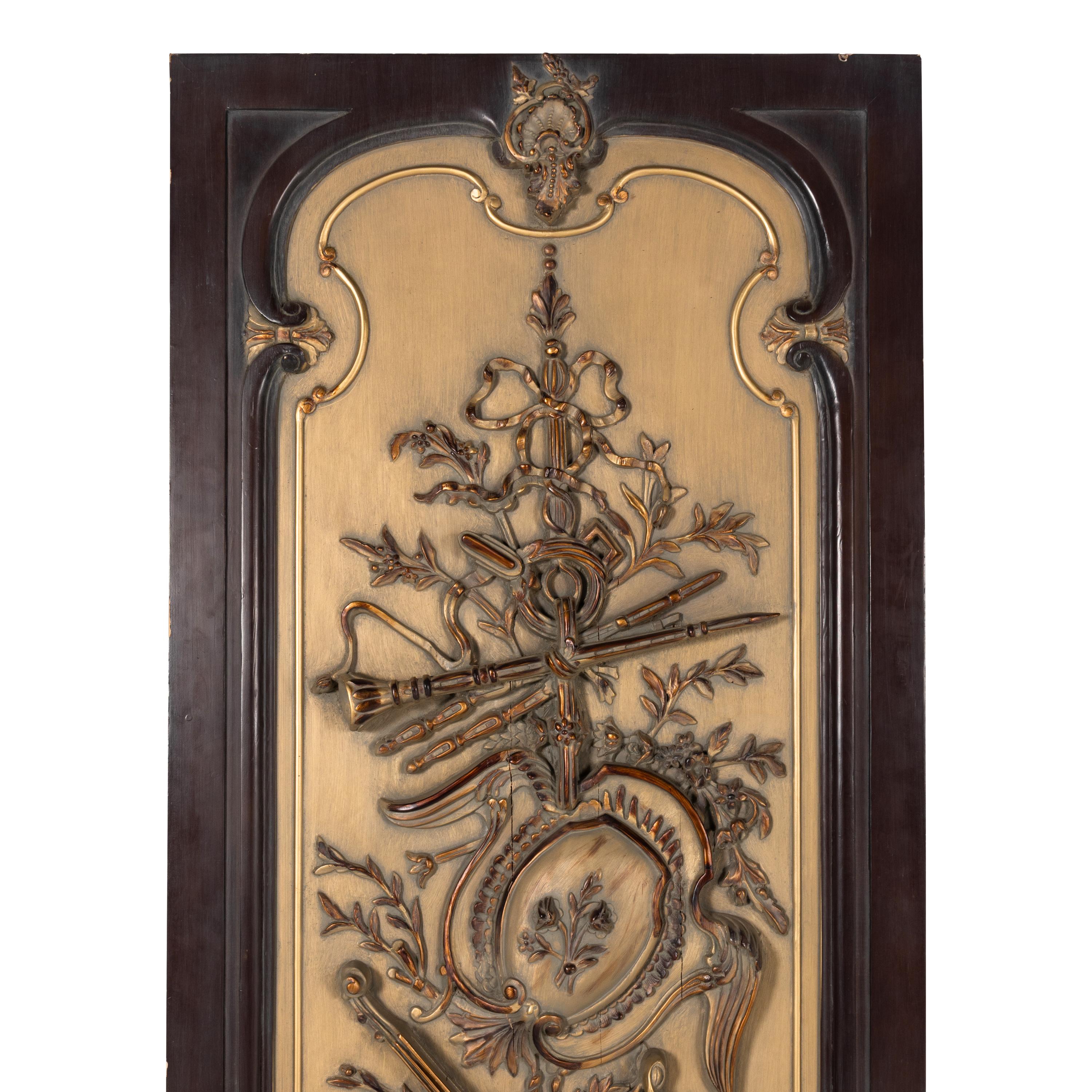 A Set of Four Louis XVI Style Parcel Gilt Panels