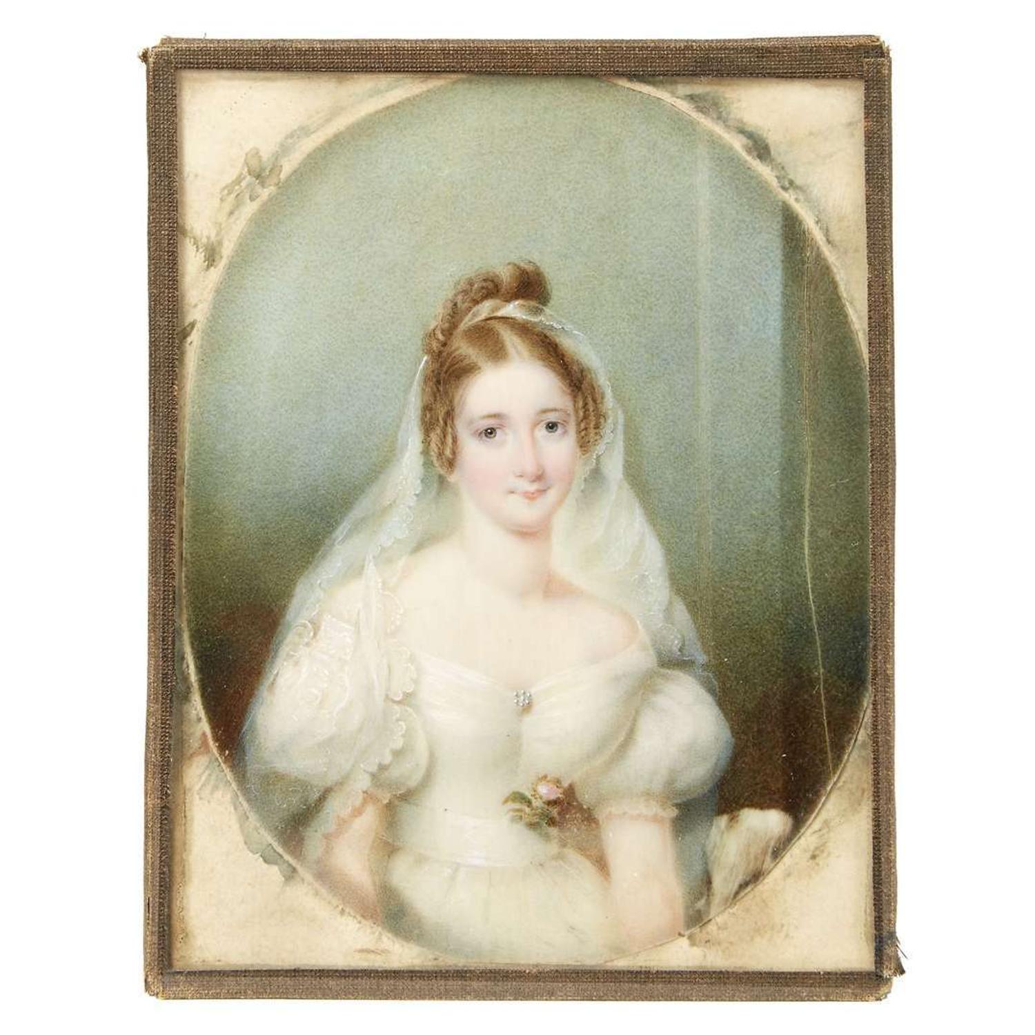 Attributed to Ann Hall (1792-1863) Portrait miniature of Hannah Eugenia Whitney (1815-1844) Mrs. Henry L