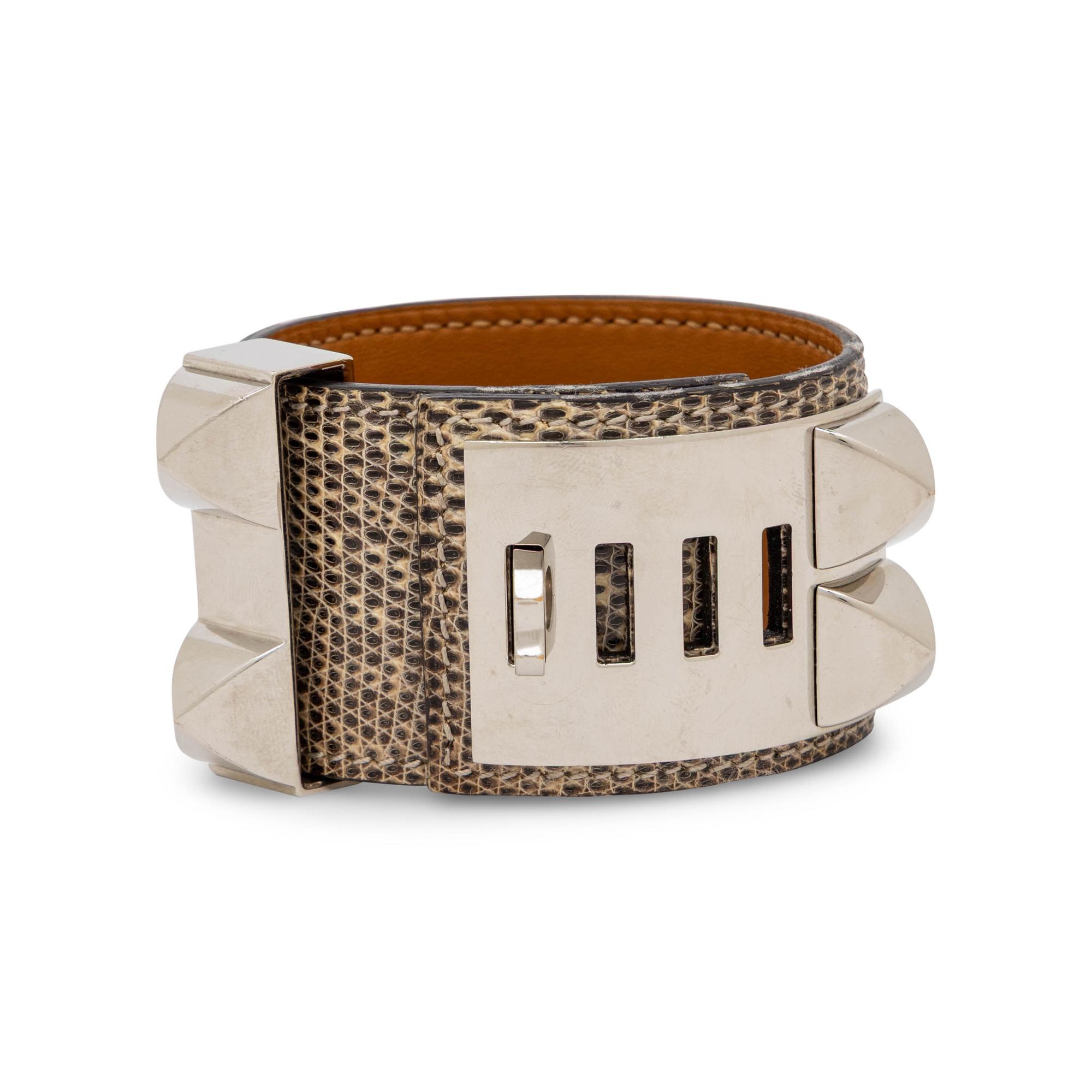 Hermès, Collier de Chien Bracelet in Niloticus Lizard