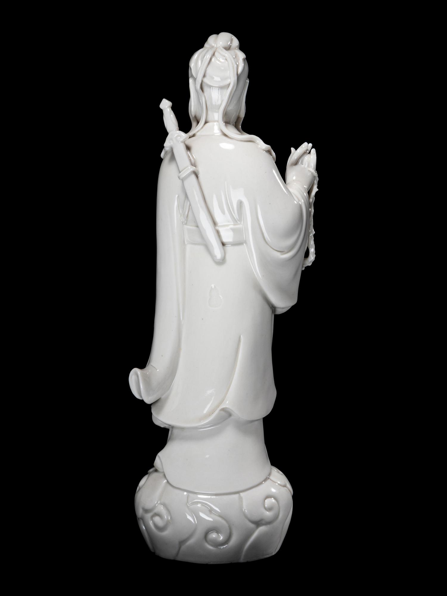 A Blanc-de Chine Porcelain Figure of a Daoist Immortal