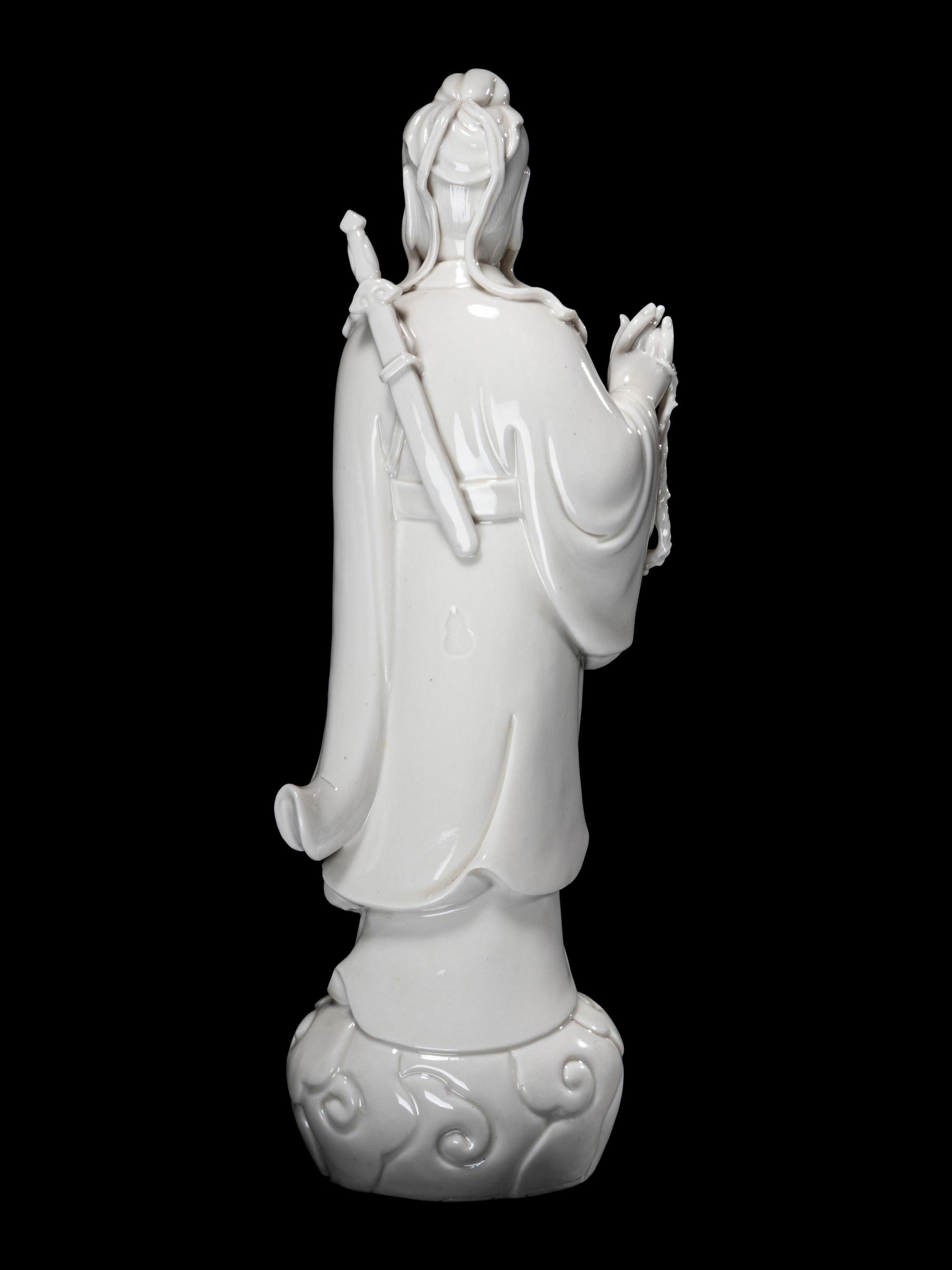 A Blanc-de Chine Porcelain Figure of a Daoist Immortal
