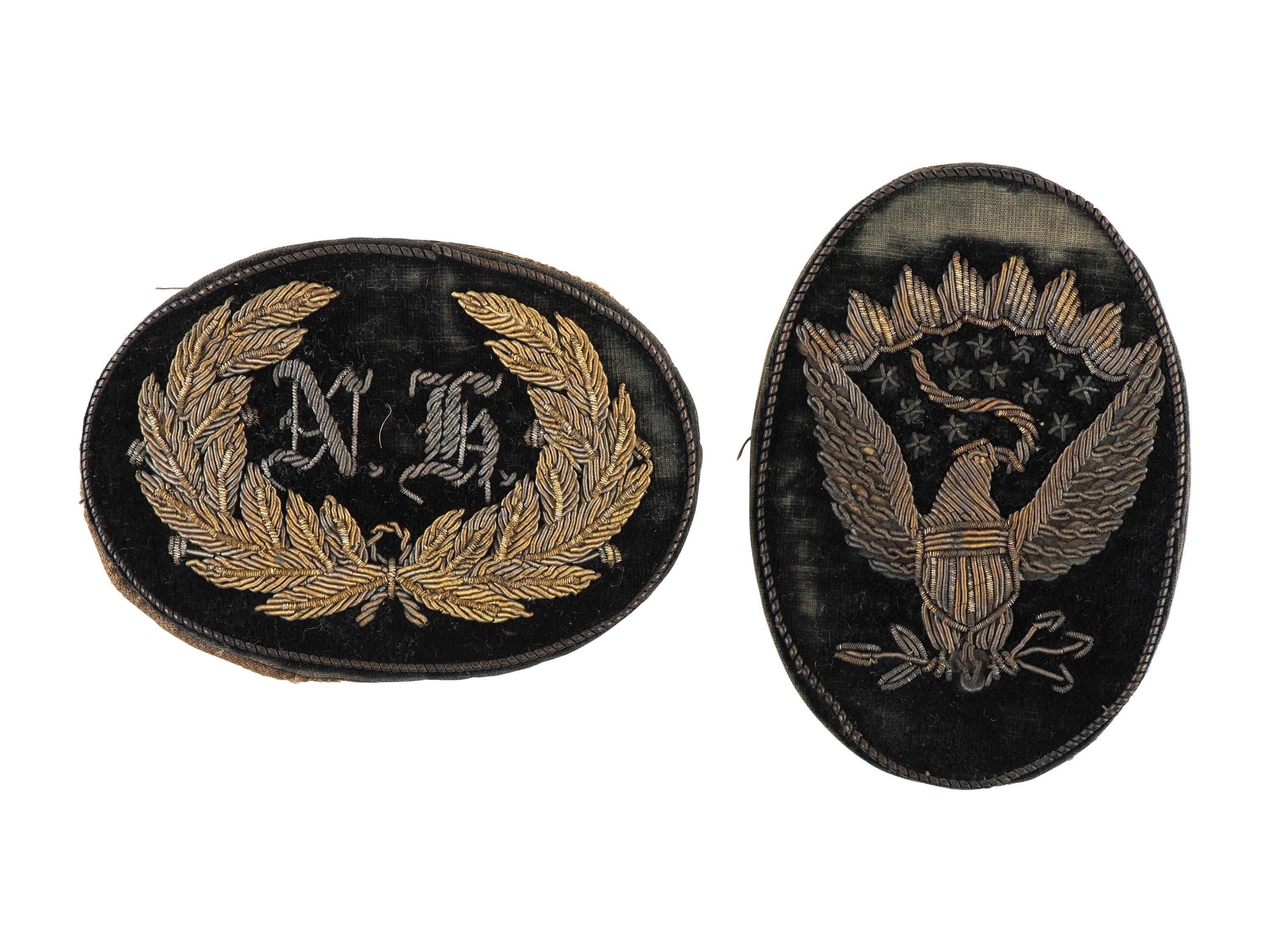 [CIVIL WAR]. A Pair of New Hampshire officer's Hardee hat insignia.