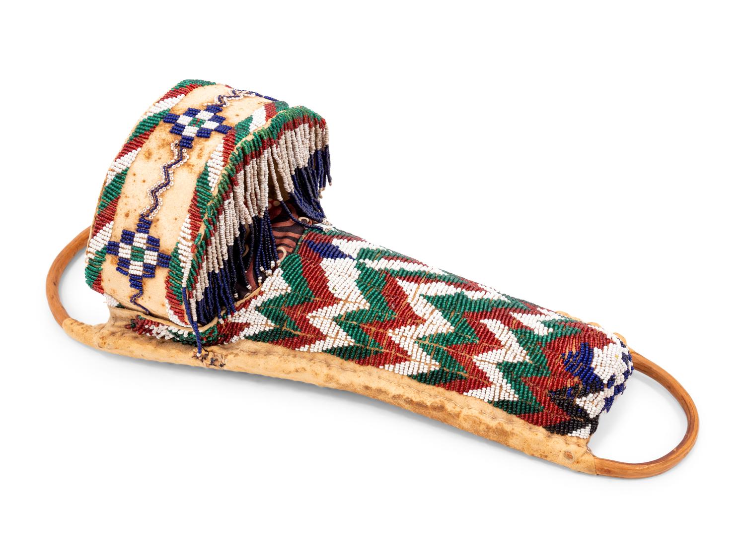 Apache Beaded Toy Cradle, with Doll