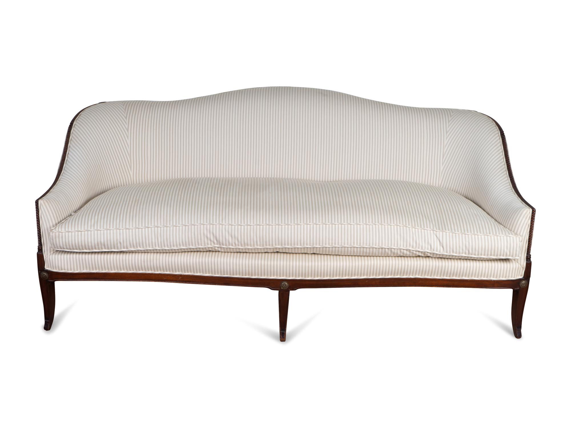 A George III Style Mahogany Camelback Sofa