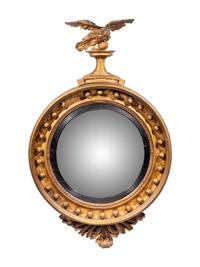 A Regency Giltwood Convex Mirror