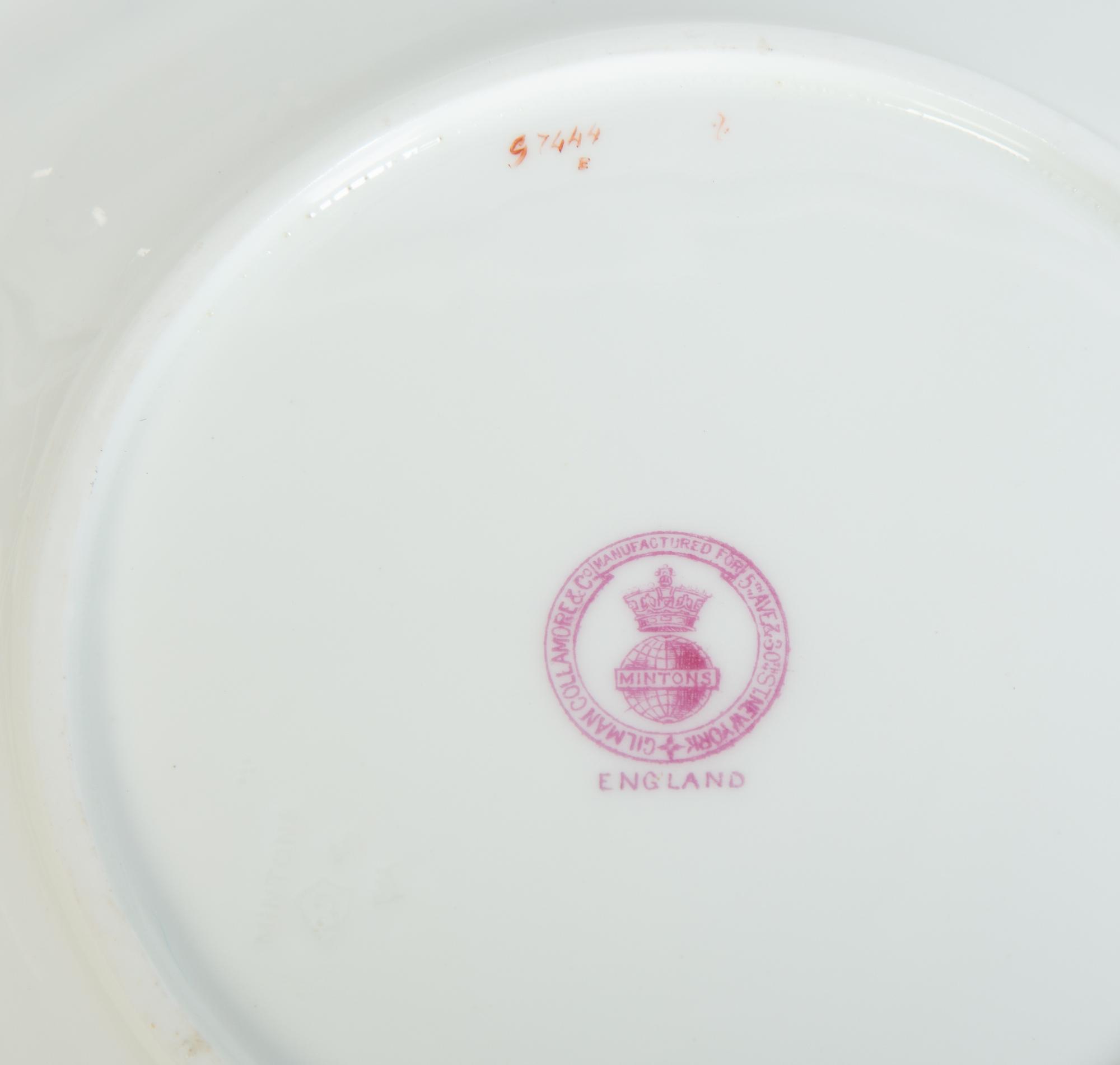 Twelve Gilman Collamore & Co. Minton Porcelain Luncheon Plates