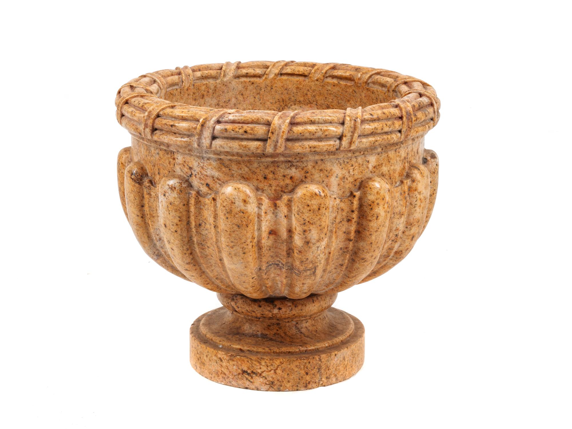 A Pair of Italian Grand Tour Style Carved Granite Urns