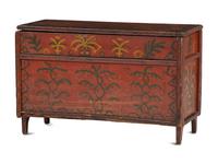 An African American Painted Cherrywood Blanket Chest