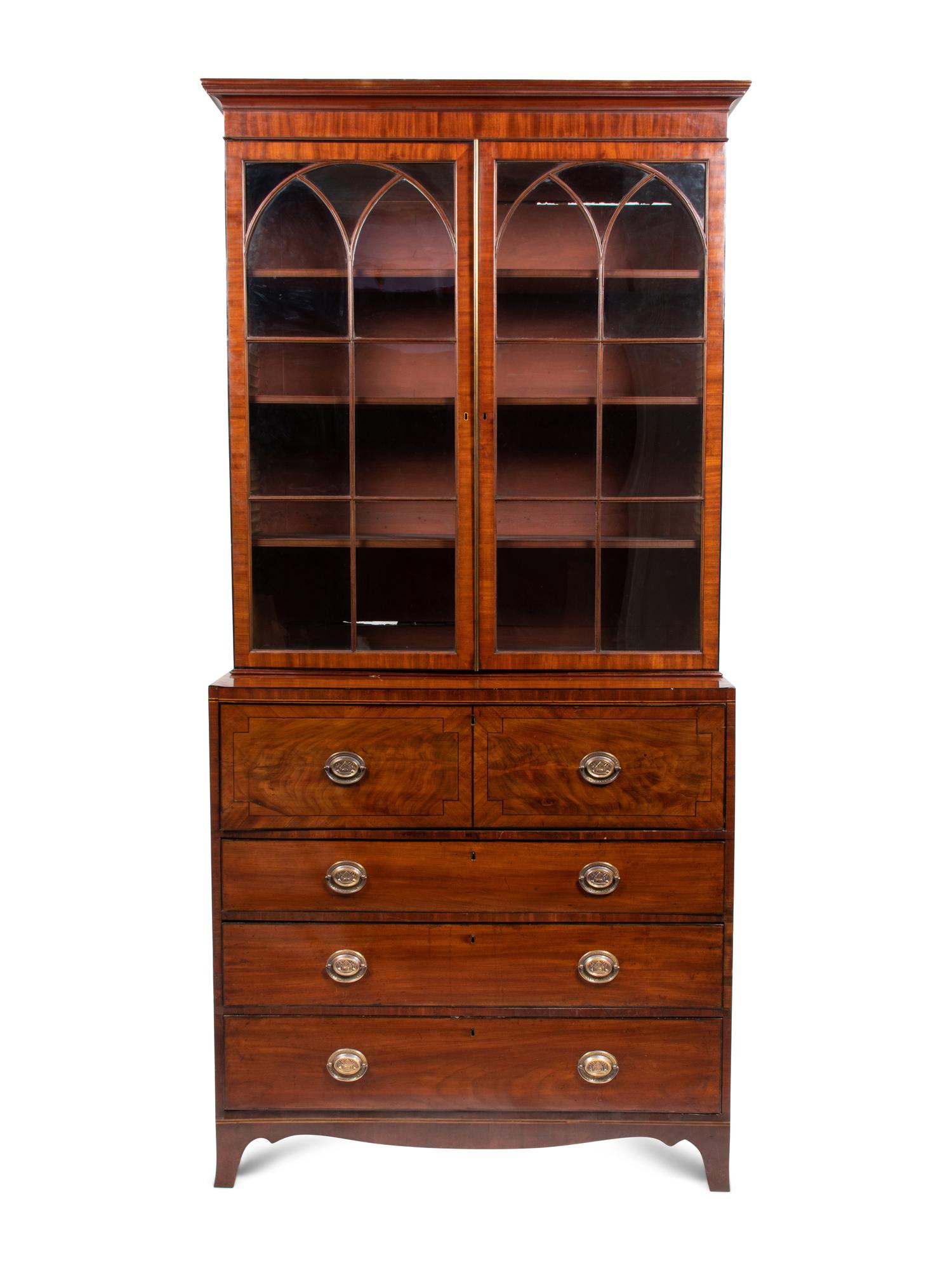A George III Mahogany Secretary Bookcase