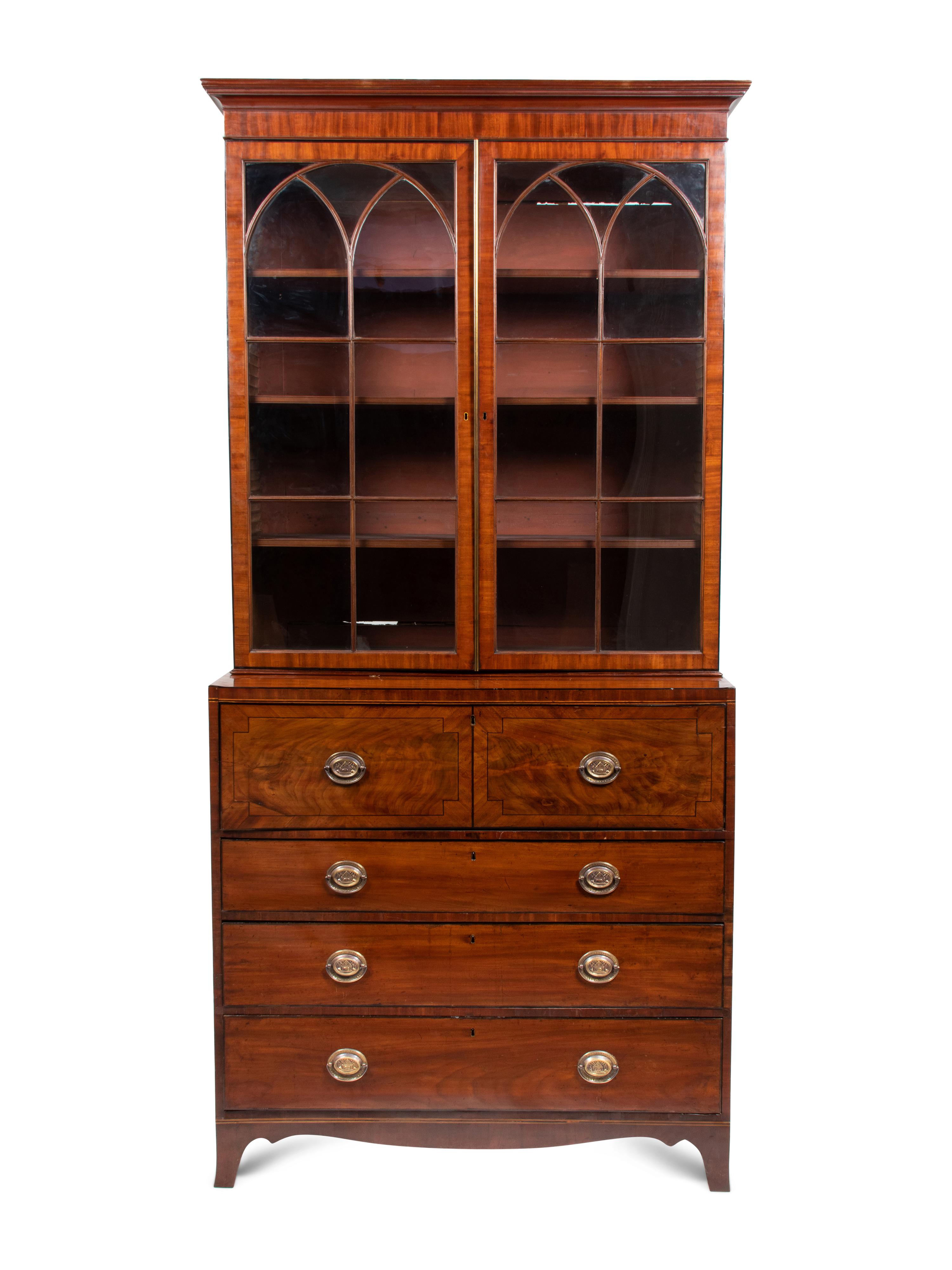 A George III Mahogany Secretary Bookcase