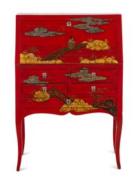 A Chinoiserie-Decorated Slant-Front Desk