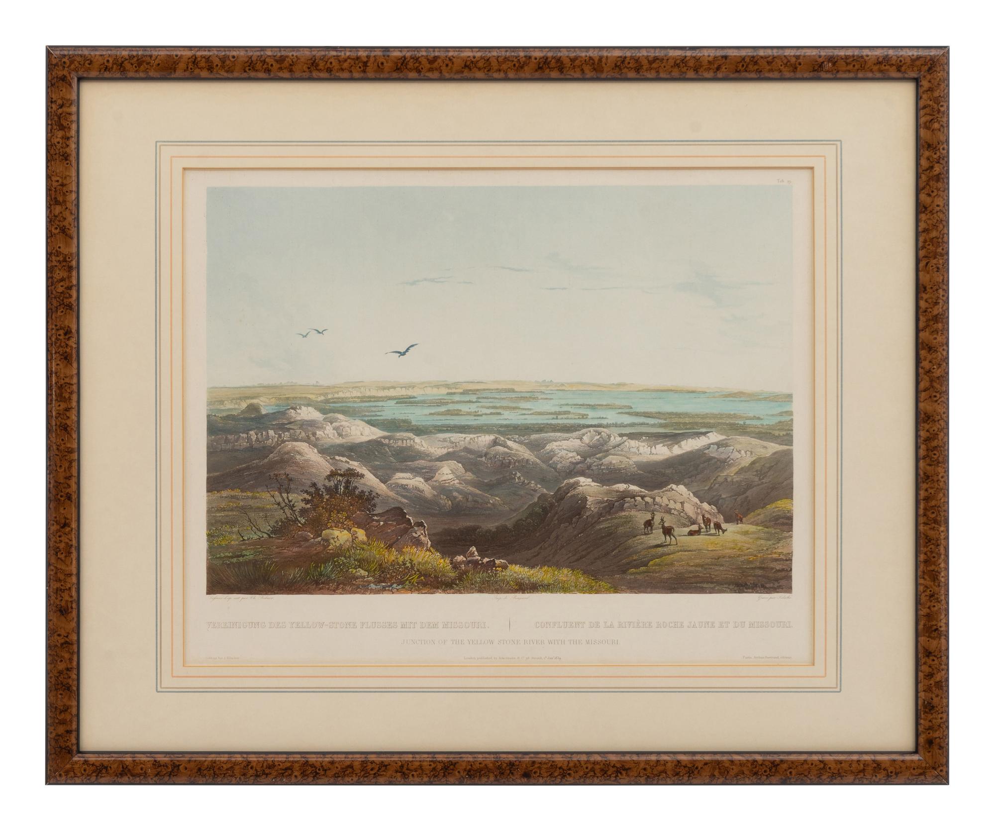The Citadel-Rock on the Upper Missouri, Tower Rock on the Mississippi, and Junction of the Yellow-Stone River with the Missouri (three works)
