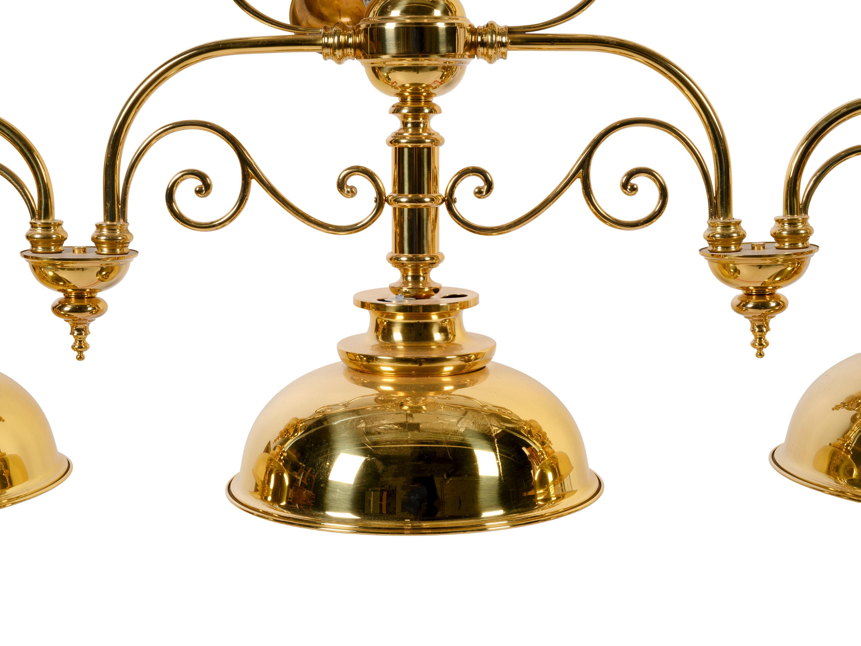 A Classical Brass Three-Light Fixture