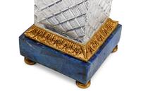 A Pair of Cut Glass, Gilt Bronze and Lapis Lazuli Urns