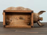 A Folk Art Carved Wood Figure of a Sow