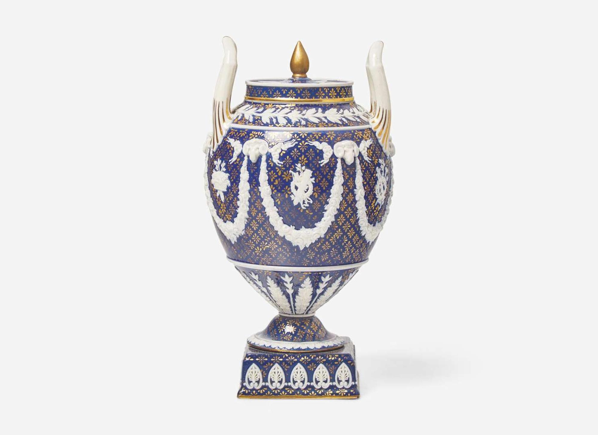 A Wedgwood Victoria Ware Covered Vase, UK, circa 1890