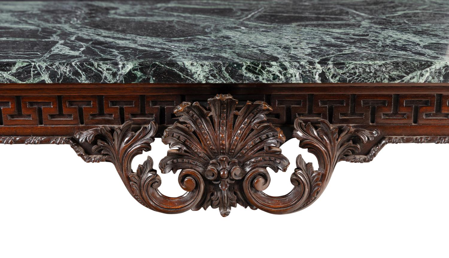 A George II Style Mahogany and Marble Top Console Table