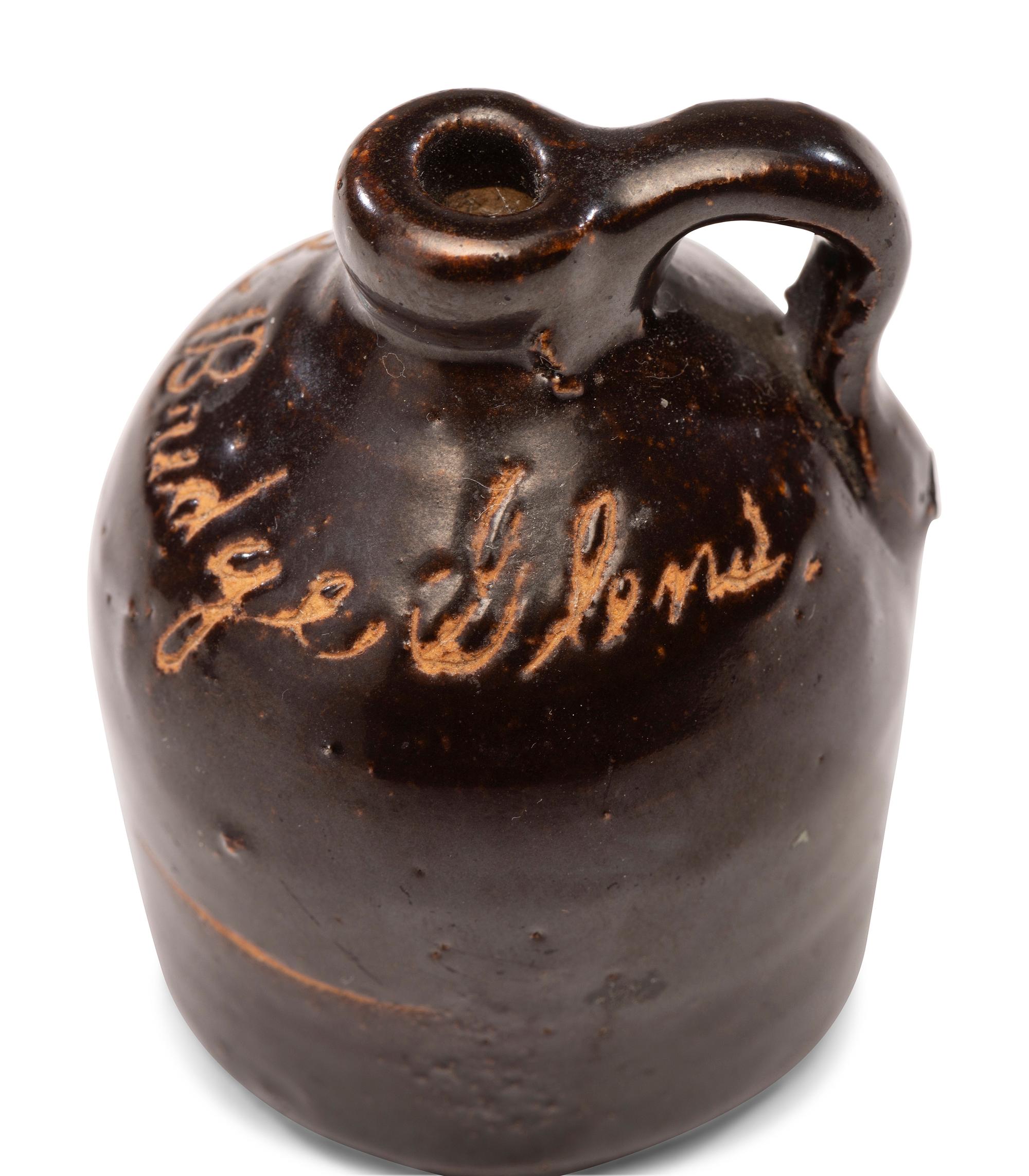 Six Fair and Amusement Park Souvenir Slip-Glazed Miniature Stoneware Vessels