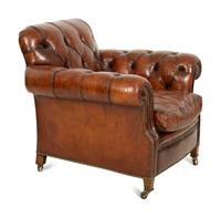 A Pair of Chesterfield Style Leather Club Chairs