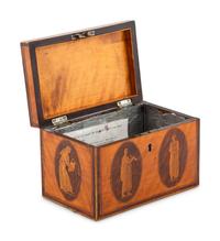 A George III Satinwood and Marquetry Tea Caddy