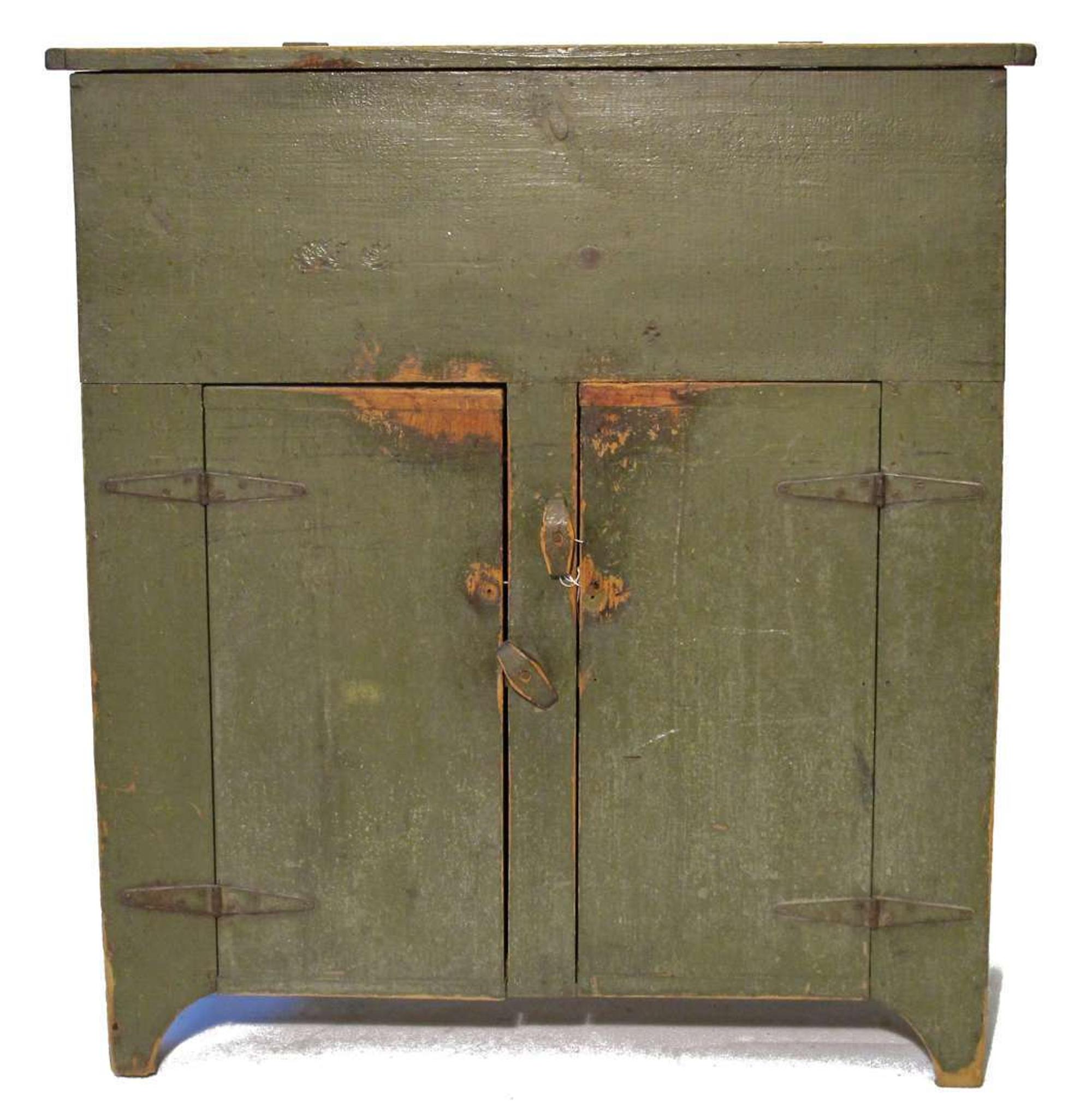 Green-painted dough cupboard 19th century