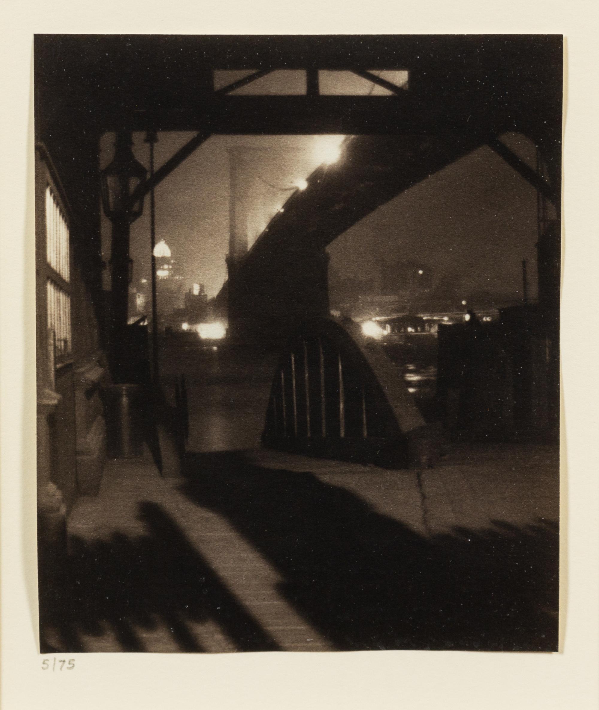 Karl Struss, (American, 1886-1981), Brooklyn Bridge from Ferry Slip, 1912