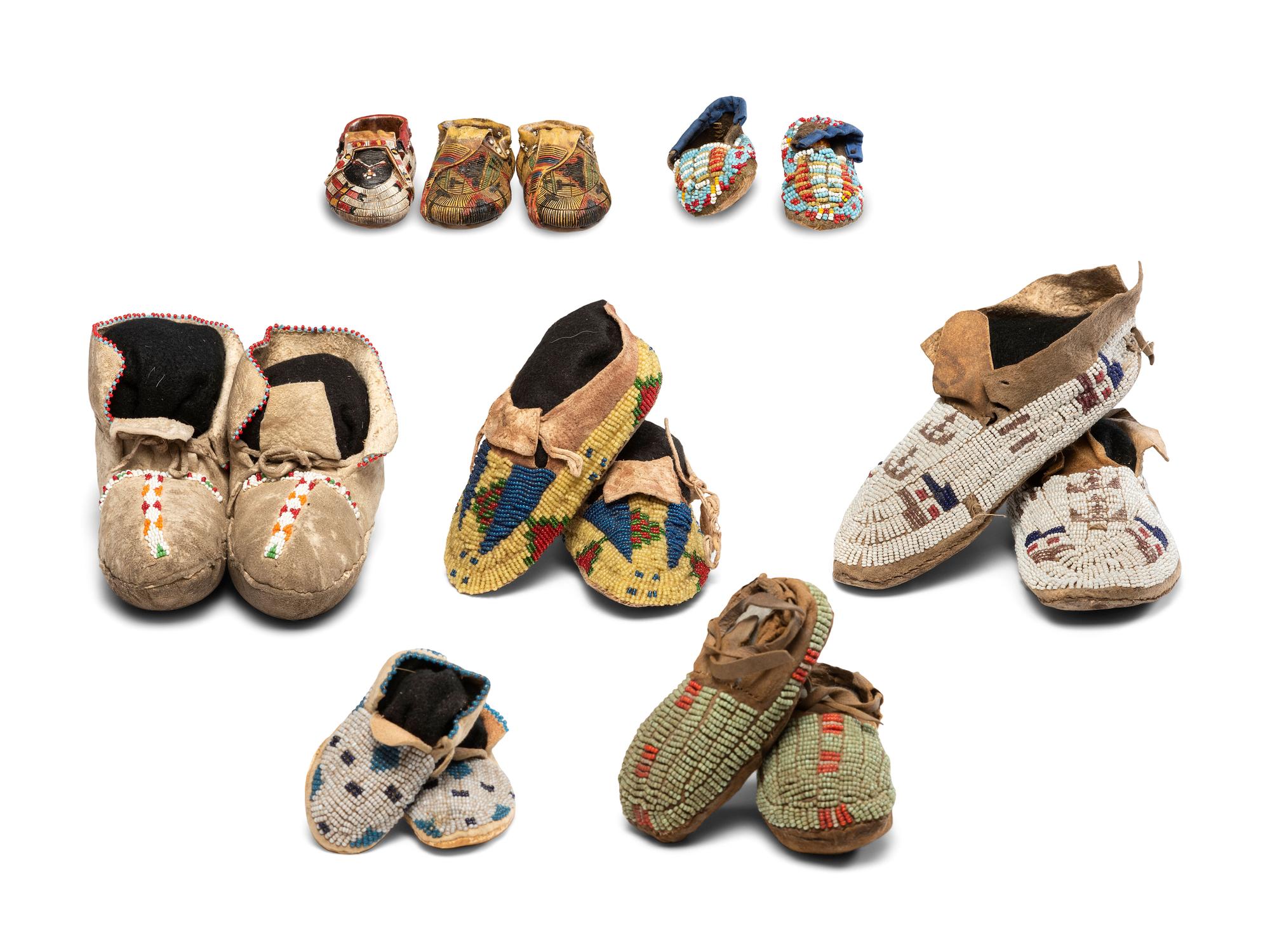 Collection of Plains Childen's and Doll Moccasins