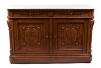 A Victorian Burlwood Sideboard Height 39 1/2 x width 61 x depth 20 3/4 inches. — 19TH CENTURY