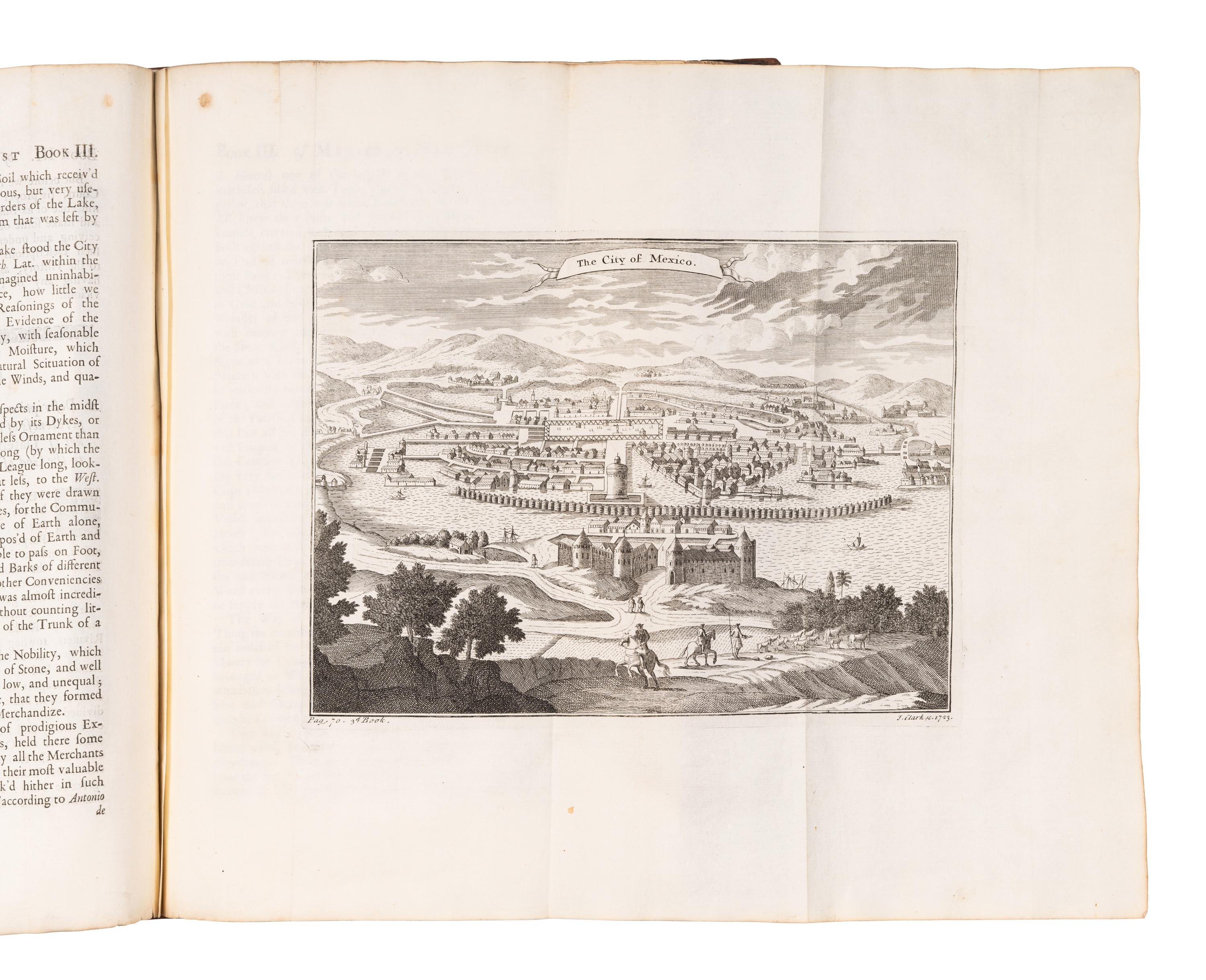 SOLIS Y RIBADENEYRA, Antonio de (1610-1686). The History of the Conquest of Mexico .... London: for T. Woodward, J. Hooke and J. Peele, 1724.
