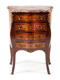 A Louis XV Style Gilt Bronze Mounted Commode