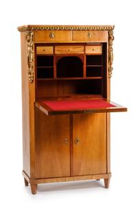 An Austrian Parcel Gilt Fruitwood Fall-Front Secretary Height 58 1/2 x width 31 1/2 x depth 16 inches. — 19TH CENTURY