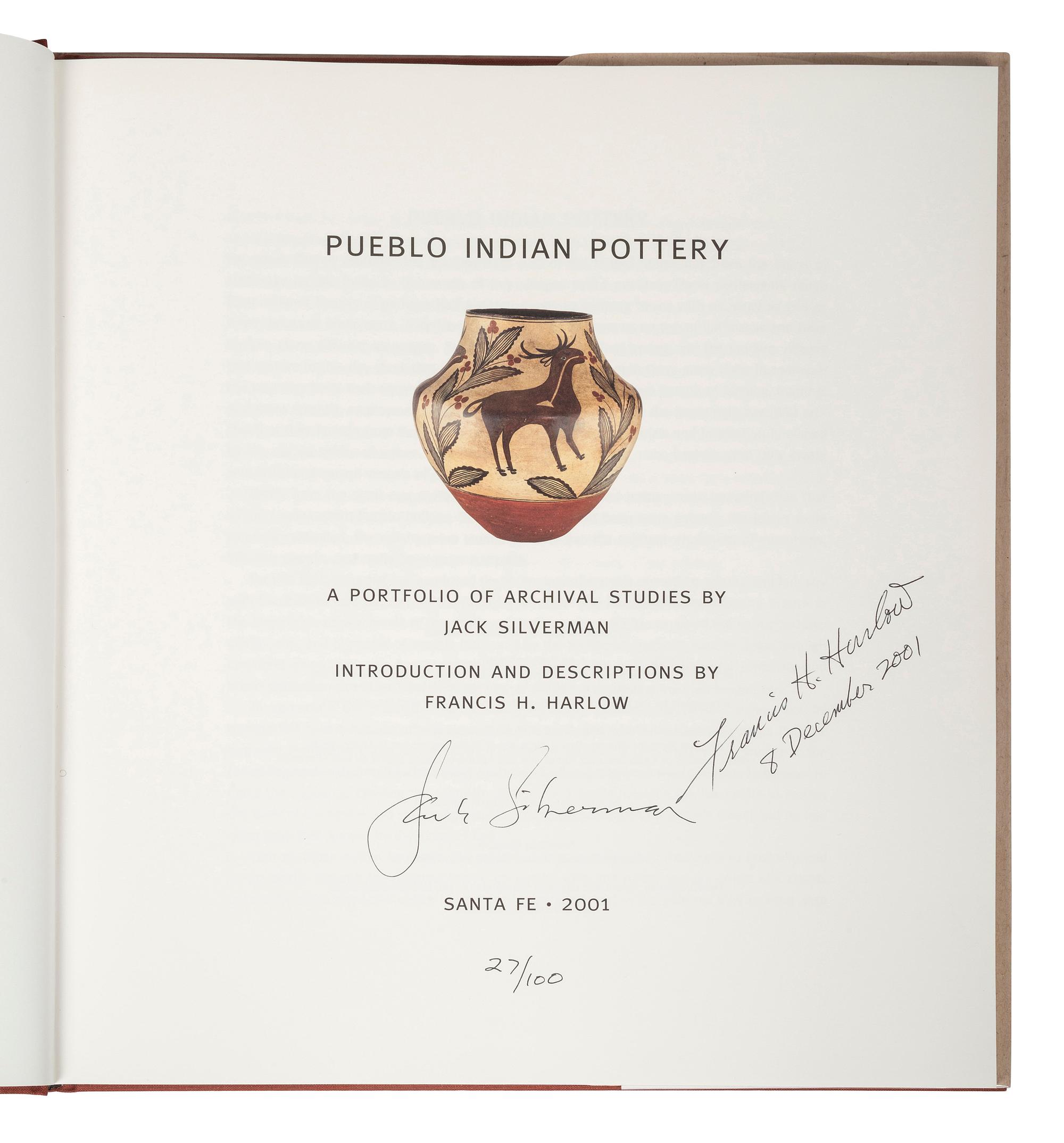 [SOUTHWEST] SILVERMAN, Jack and Francis Harlow. Pueblo Indian Pottery