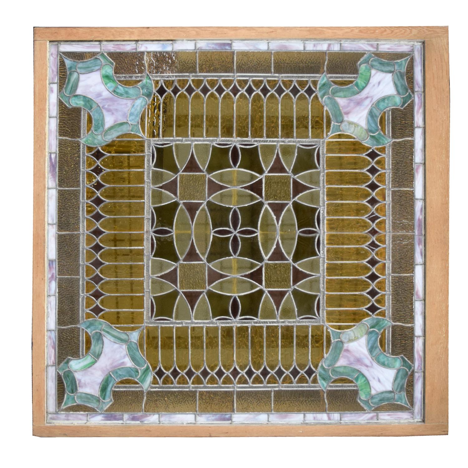 A Stained Glass Window 60" W x 1.75" D x 60" H — United States, Early 20th Century