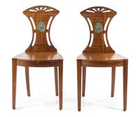 A Pair of Regency Mahogany Hall Chairs Height 35 inches. — SECOND QUARTER 19TH CENTURY