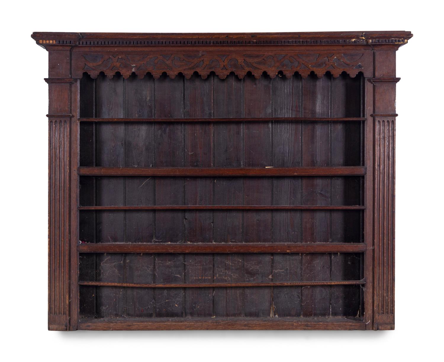 A Carved Oak Plate Rack