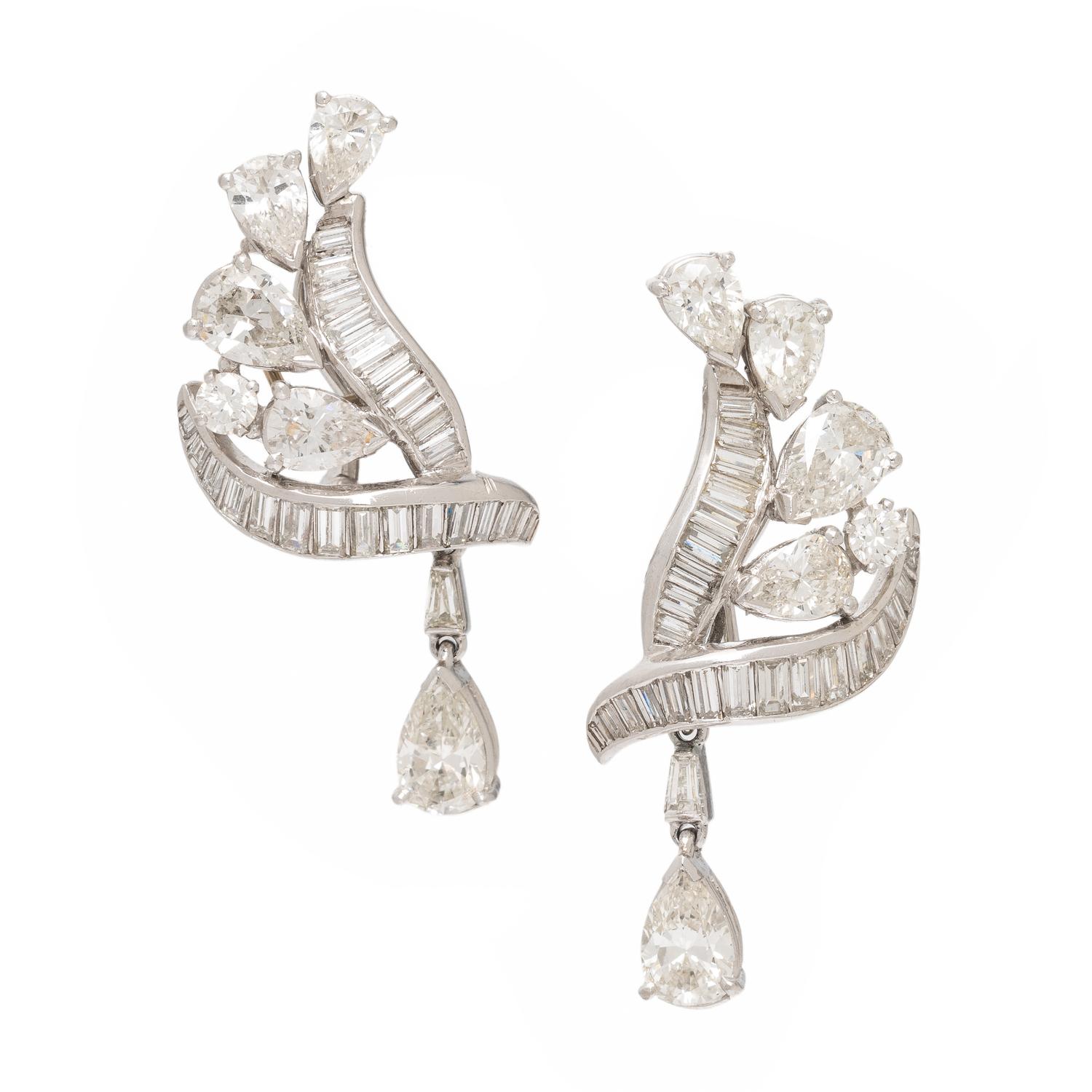 Diamond and Platinum Earrings