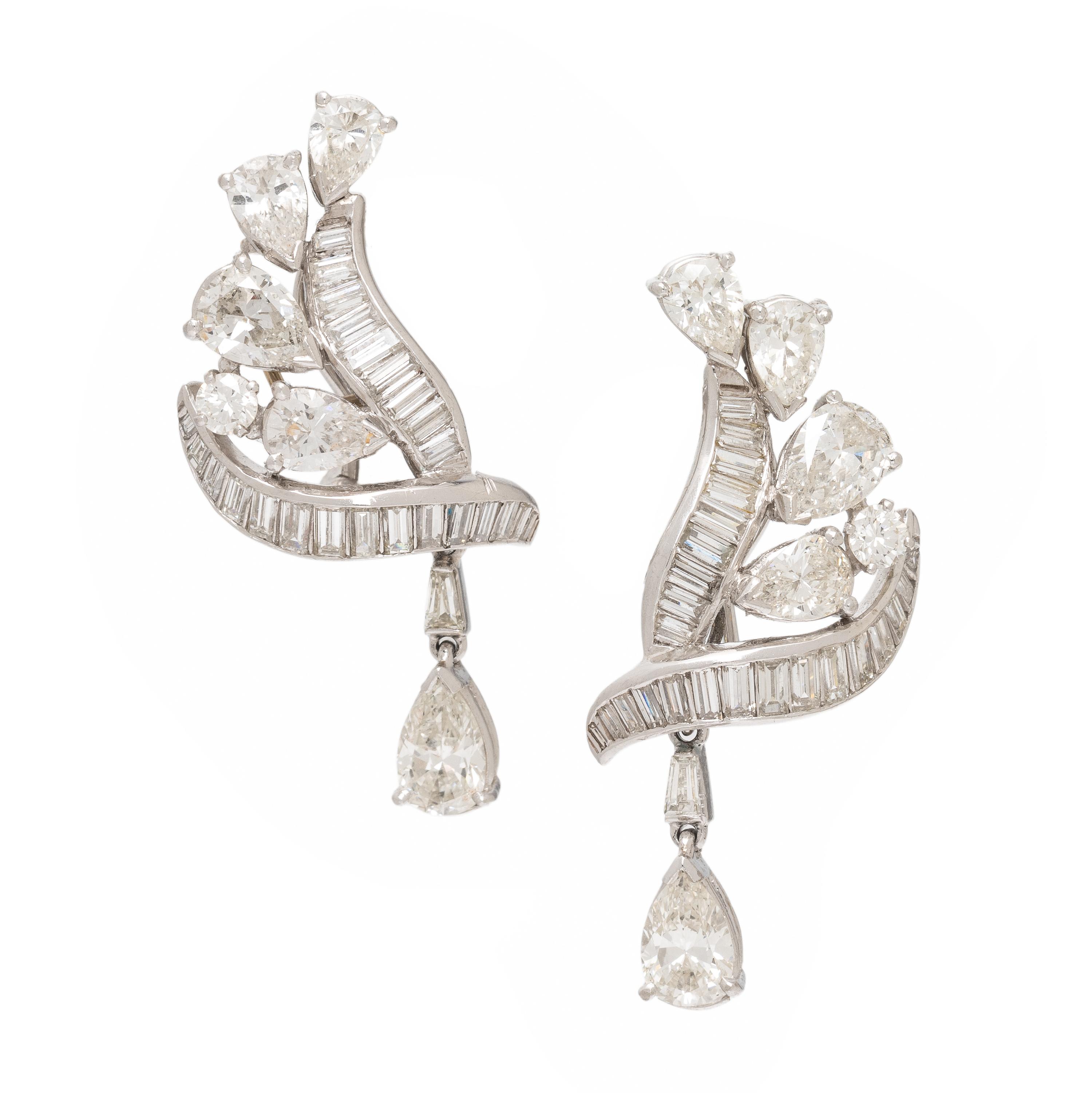 Diamond and Platinum Earrings
