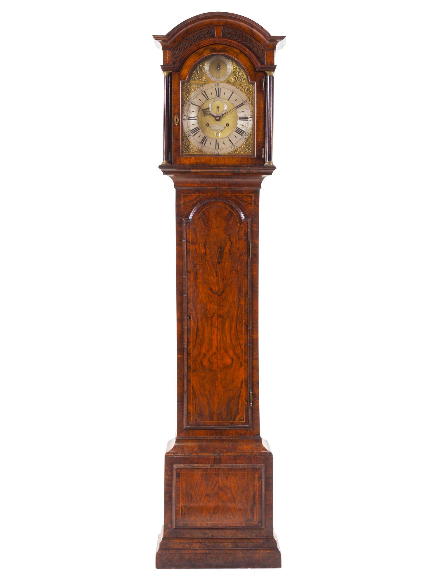 An English Walnut Tall Case Clock
