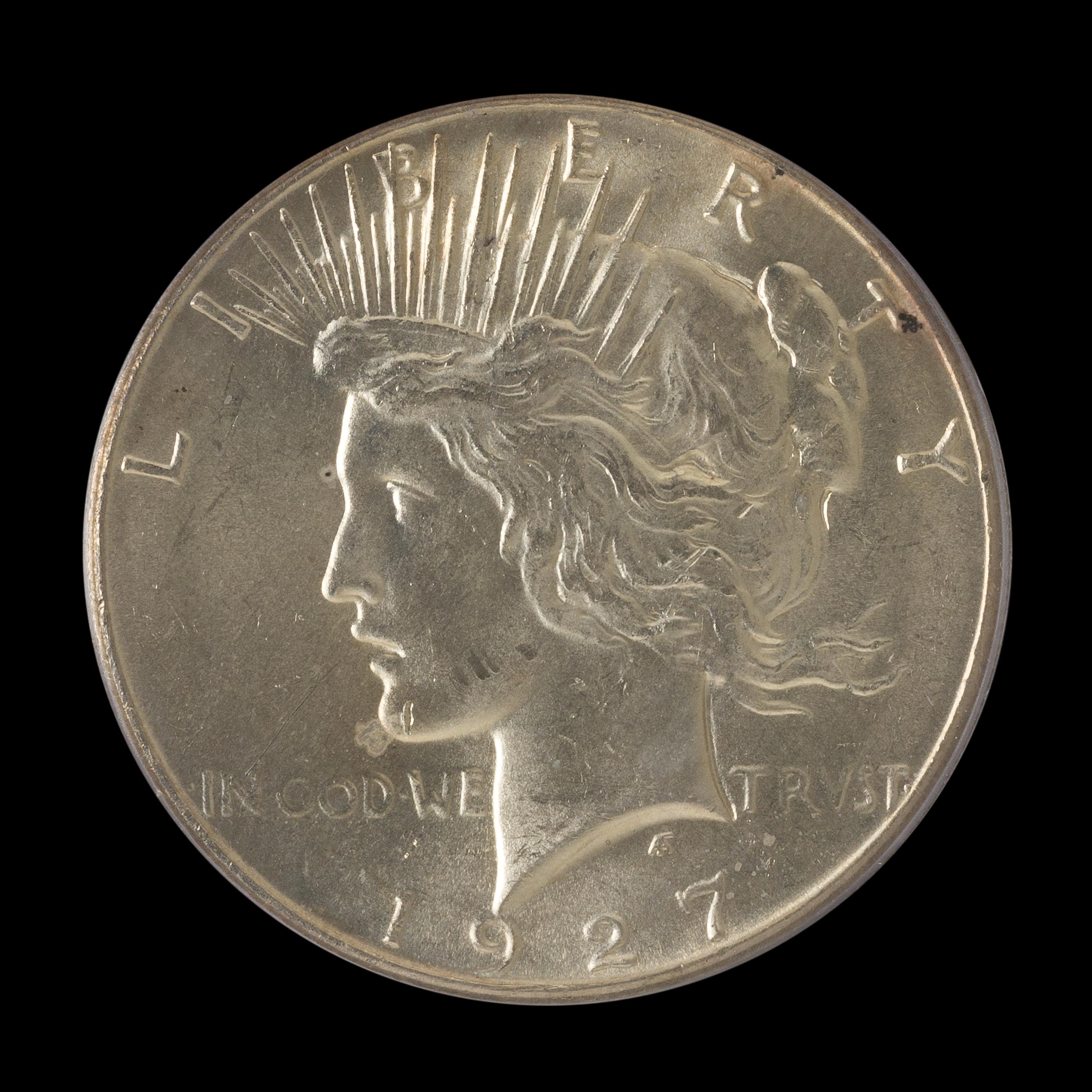 A United States 1927 Peace Silver Dollar Coin