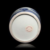 A Small Japanese Blue and White Porcelain ‘Nanban’ Brush Pot, Edo to Meiji Period — 日本江戶-明治時代 青花南蠻人物圖筆筒