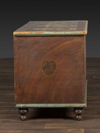 A Country Grain and Floral Painted Pine Painted Blanket Chest