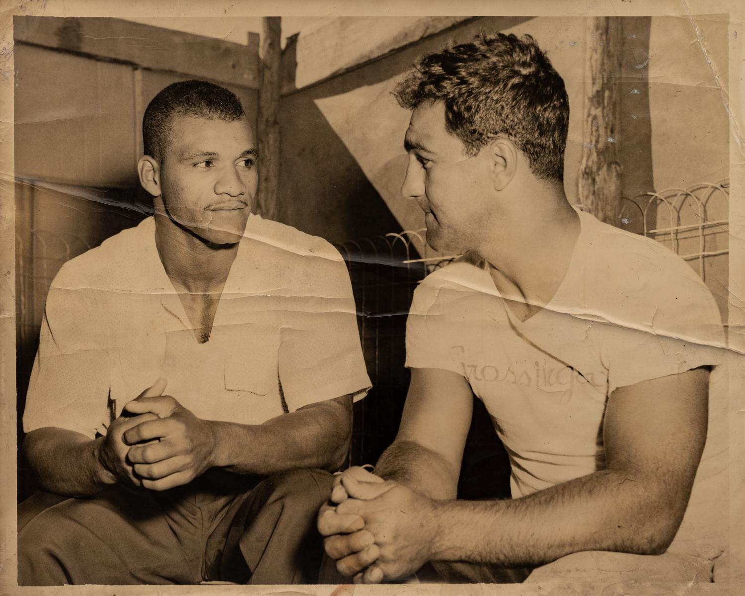 A Group of Six Original Rocky Marciano Photographs and a Joe Louis Wendell Wilkie Political Endorsement Record