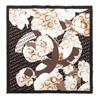 Chanel Cream, Black, Taupe Rose Scarf,