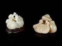 Two Chinese Jade Carvings of Geese